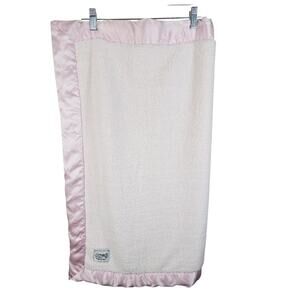 Little Giraffe Chenille Satin Soft Fluffy Plush Pink Girls Baby Blanket 35"x30"